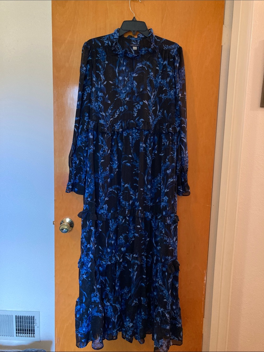 Tommy Hilfiger black and Blue Floral Tiered Maxi Dress